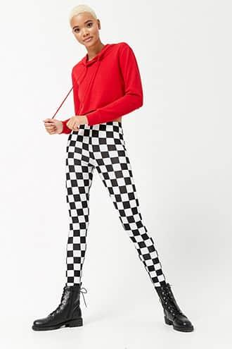 Forever21 Checkered Knit Leggings