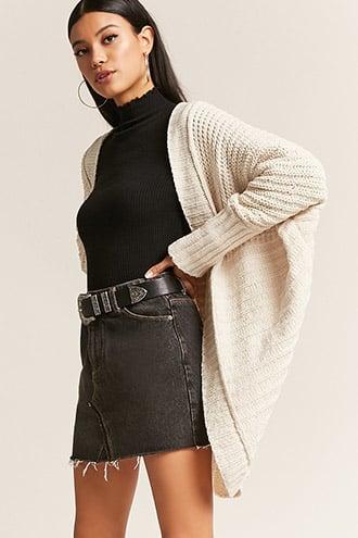 Forever21 Boxy Chenille Knit Shawl Cardigan