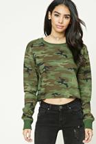 Forever21 Cropped Camo Print Sweatshirt