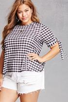 Forever21 Pink Clove Gingham Print Top