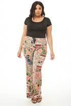 Forever21 Plus Size Ornate Stretch-knit Flare Pants