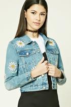 Forever21 Daisy Patched Denim Jacket