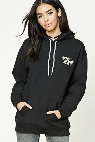 Forever21 Nobody Cares Club Hoodie