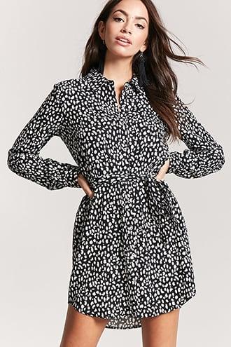 Forever21 Animal Print Shirt Dress