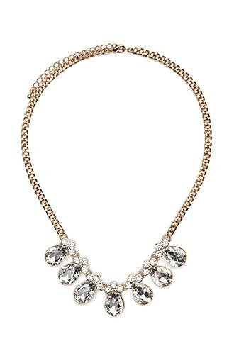 Forever21 Clear & Gold Ornate Statement Necklace