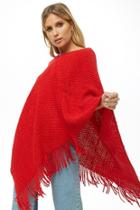 Forever21 Popcorn-knit Fringe Poncho