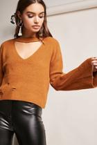 Forever21 Bell-sleeve Cutout Sweater