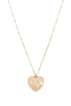 Forever21 Etched Heart Pendant Necklace