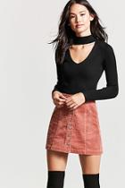 Forever21 Button-down Corduroy Skirt
