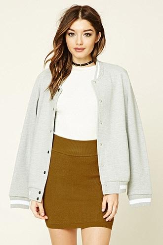 Forever21 Women's  Golden Haze Ribbed Knit Bodycon Mini Skirt