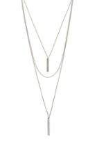 Forever21 Silver Matchstick Layered Necklace