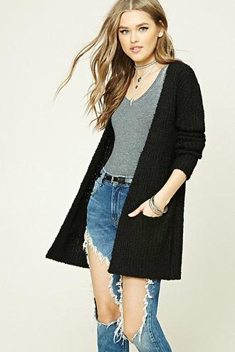 Forever21 Longline Loop Knit Cardigan