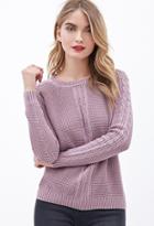 Forever21 Contemporary Cable Knit Waffle Sweater