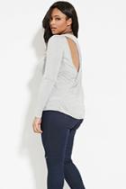 Forever21 Plus Women's  Plus Size Heathered Cutout Back Top
