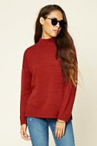 Forever21 Women's  Rust High Neck Sweater Top
