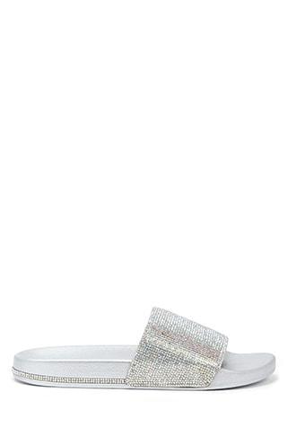 Forever21 Qupid Rhinestone Embellished Slides