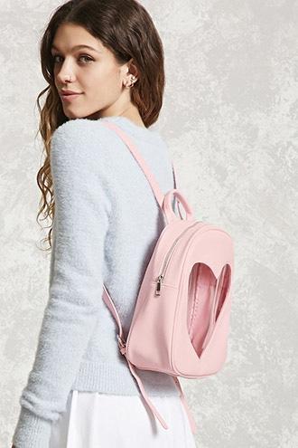 Forever21 Faux Leather Heart Backpack