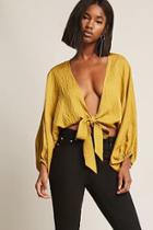 Forever21 Crinkled Self-tie Crop Top