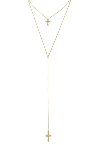 Forever21 Layered Cross Pendant Necklace