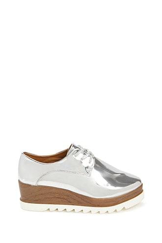 Forever21 Qupid Metallic Platform Oxfords