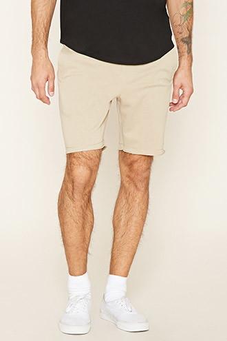 21 Men Men's  Taupe French Terry Drawstring Shorts