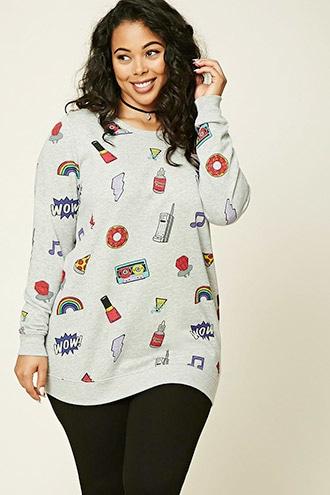 Forever21 Plus Women's  Plus Size Graphic Sweatshirt