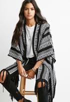 Forever21 Multi-stripe Poncho Cardigan