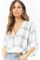 Forever21 Grid Surplice Top