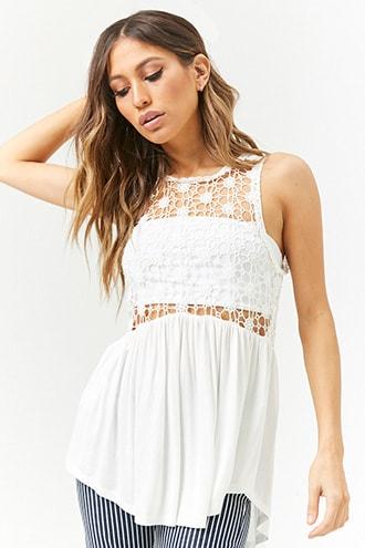 Forever21 Floral Crochet Tunic