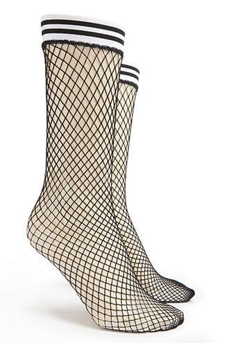 Forever21 Fishnet Striped Crew Socks