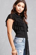 Forever21 Self-tie Ruffle Top