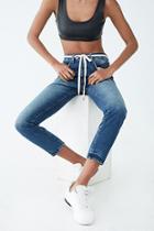 Forever21 Distressed Belted Skinny Jeans