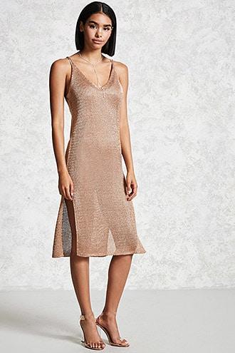 Forever21 Metallic Knit Shift Dress