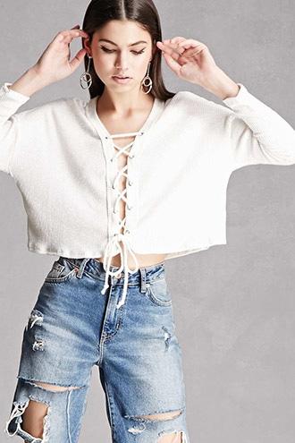 Forever21 Lace-front Crop Top