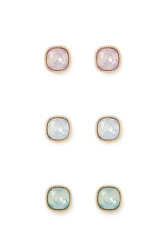 Forever21 Pink & Mint Faux Gem Earring Set