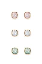 Forever21 Pink & Mint Faux Gem Earring Set