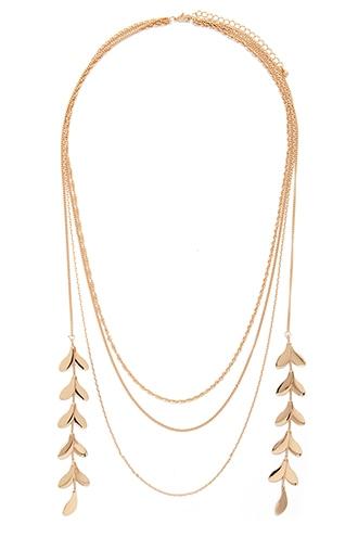 Forever21 Layered Leaf Necklace