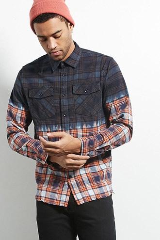 Forever21 Quintin Two-tone Plaid Shirt