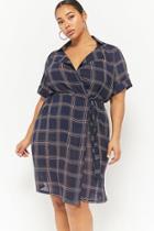 Forever21 Plus Size Sheer Plaid Wrap Dress