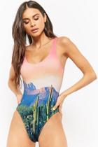 Forever21 Desert Graphic One-piece Swimsuit