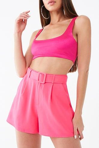Forever21 Belted Pleated Shorts