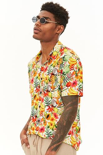 Forever21 Fruit & Floral Print Shirt