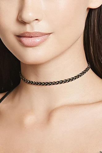 Forever21 Metallic Braided Choker