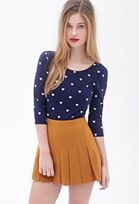 Forever21 Heart Print Top