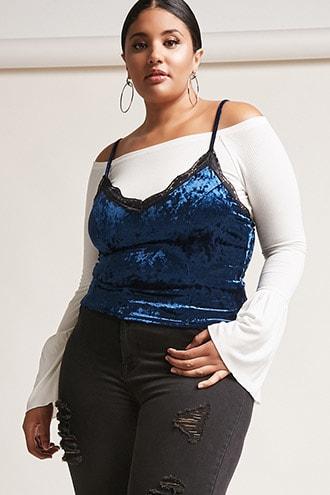 Forever21 Plus Size Ruched Velvet Cami
