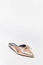 Forever21 Faux Leather Metallic Bow-front Mules