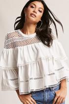 Forever21 Tiered Crochet Panel Top