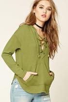 Forever21 Lace-up Front Hoodie