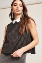 Forever21 Pinstripe Collar Top