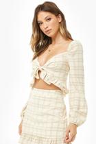 Forever21 Ruffled Grid Print Crop Top
